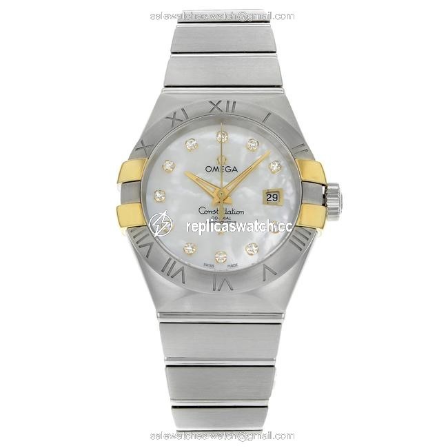 Omega Steel Gold Constellation Silver Dial Date Ladies 123.20.31 Watch Omega Steel Gold Constellation Silver Dial Date Ladies 123.20.31 Watch