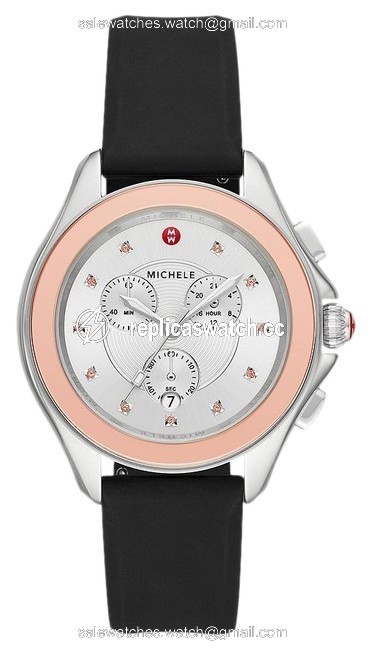 Michele Black/Misty Rose Cape Pink Gold-tone Topaz Mww27e000001 Watch Michele Black/Misty Rose Cape Pink Gold-tone Topaz Mww27e000001 Watch