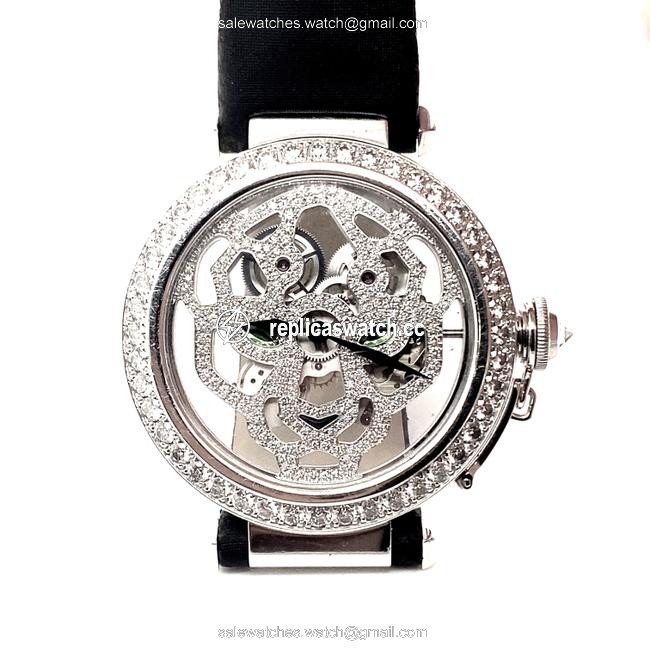 Cartier High Jewery Pasha De 42mm 18k White Gold Watch Cartier High Jewery Pasha De 42mm 18k White Gold Watch