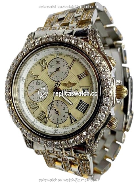 Breitling Crosswind Racing 18k Gold Chronograph Diamonds Watch Breitling Crosswind Racing 18k Gold Chronograph Diamonds Watch