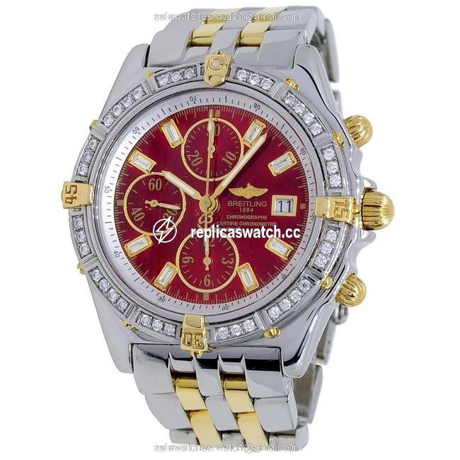 Breitling Chronomat Crosswind 18k Gold Diamonds Watch Breitling Chronomat Crosswind 18k Gold Diamonds Watch