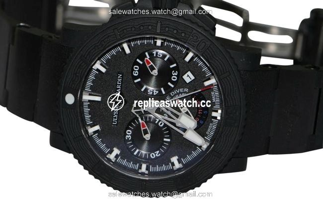 Ulysse Nardin Maxi Marine Diver Black Sea Chronograph Steel Watch Ulysse Nardin Maxi Marine Diver Black Sea Chronograph Steel Watch