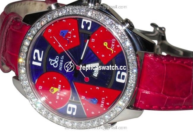Jacob & Co. Jc Five Time Zone 47mm Diamonds Watch Jacob & Co. Jc Five Time Zone 47mm Diamonds Watch