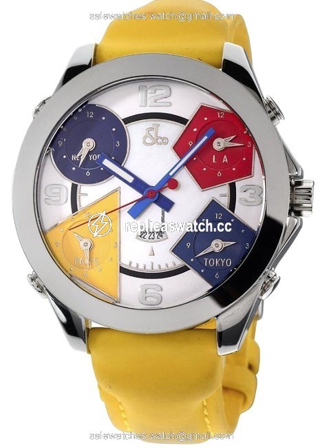 Jacob & Co. Jc Five Time Zone 47mm Stainless Steel Watch Jacob & Co. Jc Five Time Zone 47mm Stainless Steel Watch