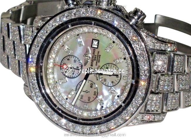 Breitling Super Avenger Mop Stainless Steel Diamonds Watch Breitling Super Avenger Mop Stainless Steel Diamonds Watch