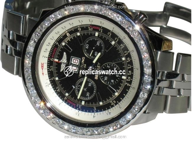 Breitling Bentley 6.75 Chrono Stainless Steel Diamonds Watch Breitling Bentley 6.75 Chrono Stainless Steel Diamonds Watch