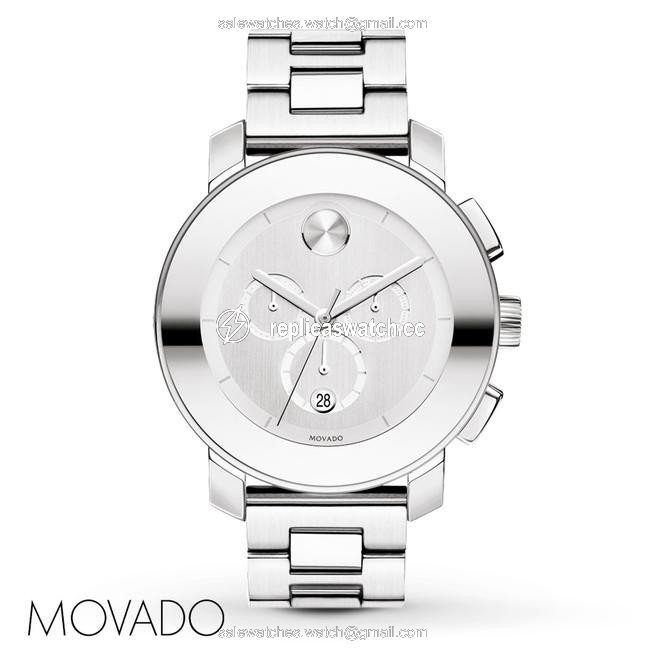 Movado Silver Stainless Bracelet Oversize Dial Chronograph Bold 3600147 Swiss Watch Movado Silver Stainless Bracelet Oversize Dial Chronograph Bold 3600147 Swiss Watch