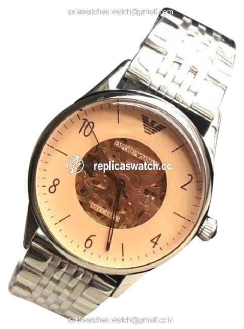 Emporio Armani Silver Meccanico Series Mens Stainless Steel Watch Emporio Armani Silver Meccanico Series Mens Stainless Steel Watch