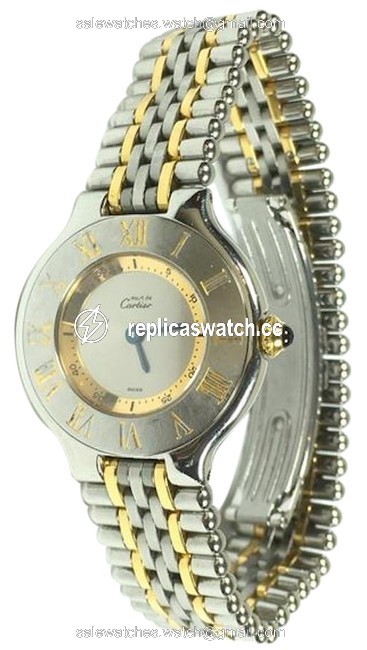 Cartier Gold Must De 21 Stainless Steel/Gold 1340 Watch Cartier Gold Must De 21 Stainless Steel/Gold 1340 Watch
