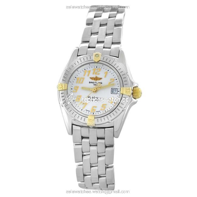 Breitling Silver Ladies Callistino B52045.1 Steel Quartz Date 28mm Watch Breitling Silver Ladies Callistino B52045.1 Steel Quartz Date 28mm Watch