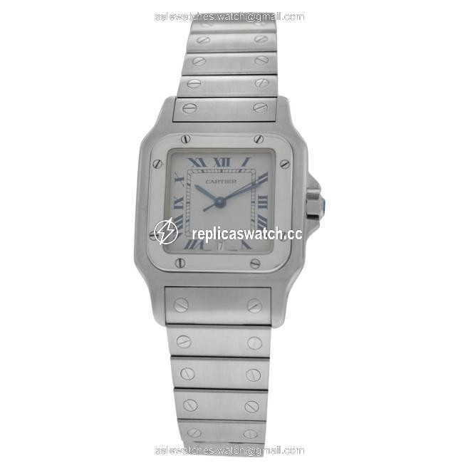 Cartier Silver Ladies Santos Galbee 987901 Stainless Steel Quartz Watch Cartier Silver Ladies Santos Galbee 987901 Stainless Steel Quartz Watch