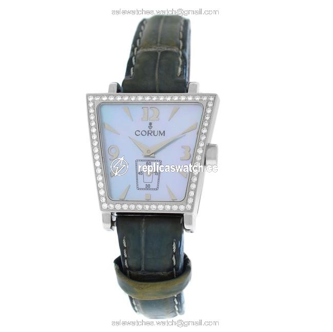 Corum Silver Ladies Trapeze 105.404.47 Steel Diamond Mop Quartz Watch Corum Silver Ladies Trapeze 105.404.47 Steel Diamond Mop Quartz Watch