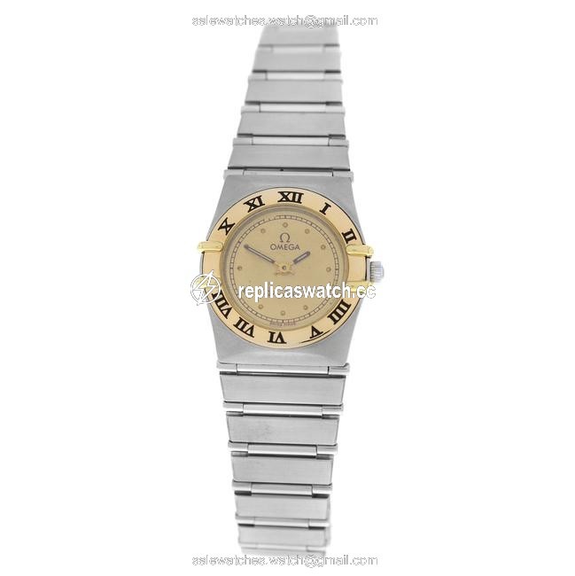 Omega Yellow Gold Stainless Steel Ladys Constellation 795.1080 22mm Quartz Watch Omega Yellow Gold Stainless Steel Ladys Constellation 795.1080 22mm Quartz Watch