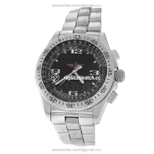 Breitling A68362 Mens B-1 Steel Multifunction Quartz 43mm Watch Breitling A68362 Mens B-1 Steel Multifunction Quartz 43mm Watch