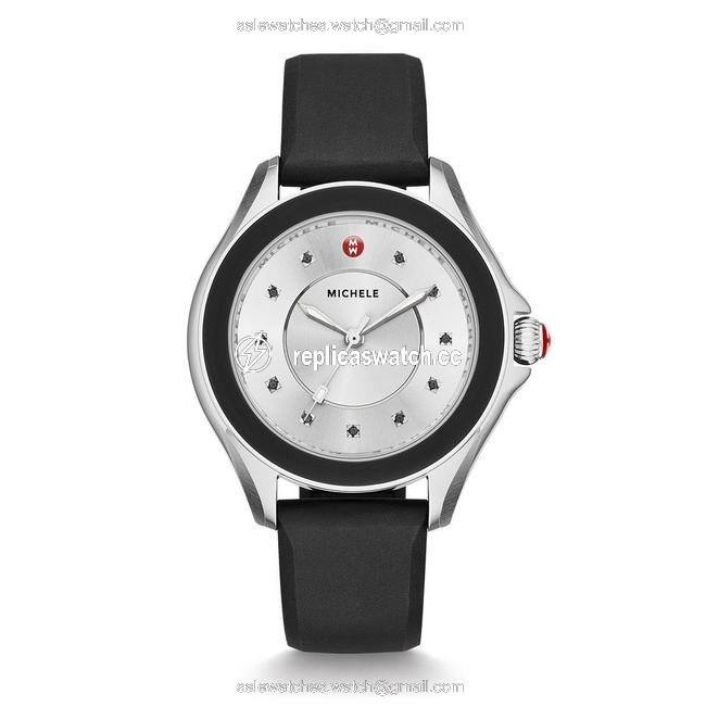 Michele Black Cape Silicone Stainless Steel Mww27a000012 Watch Michele Black Cape Silicone Stainless Steel Mww27a000012 Watch