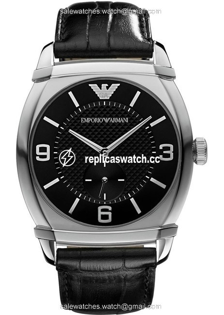 Emporio Armani Black Mens Classic Dial Watch Emporio Armani Black Mens Classic Dial Watch