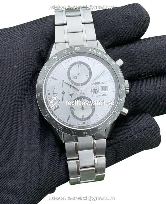 TAG Heuer Silver Cv2011 Carrera Chronograph Dial Mens Watch TAG Heuer Silver Cv2011 Carrera Chronograph Dial Mens Watch