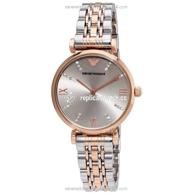 Emporio Armani Silver and Rose Gold Box In The Women Ar1840 Watch Emporio Armani Silver and Rose Gold Box In The Women Ar1840 Watch