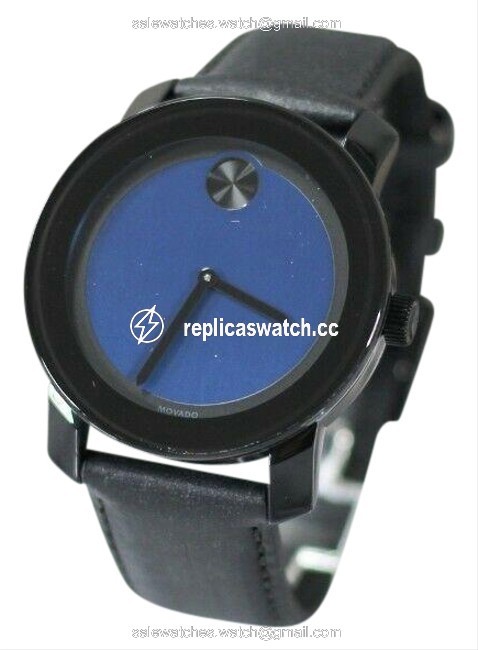 Movado Black Leather Strap Bold Mens Blue Dial Quartz 3600481 Watch Movado Black Leather Strap Bold Mens Blue Dial Quartz 3600481 Watch