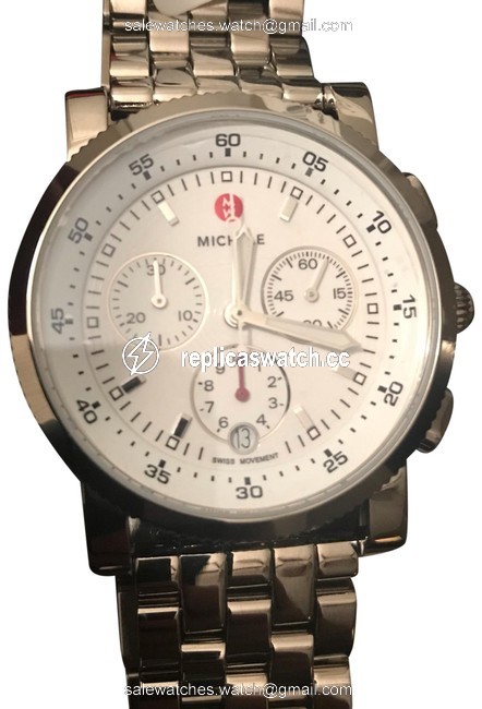Michele Silver/ White Three-eye Chronograph Mww01c000021 Watch Michele Silver/ White Three-eye Chronograph Mww01c000021 Watch