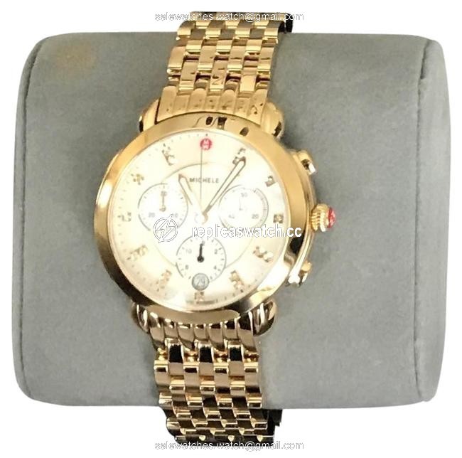 Michele Gold Sidney Diamond Dial Watch Michele Gold Sidney Diamond Dial Watch