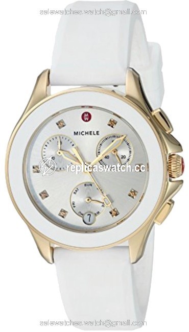 Michele White/Gold Womens Cape Sport 35mm Watch Michele White/Gold Womens Cape Sport 35mm Watch