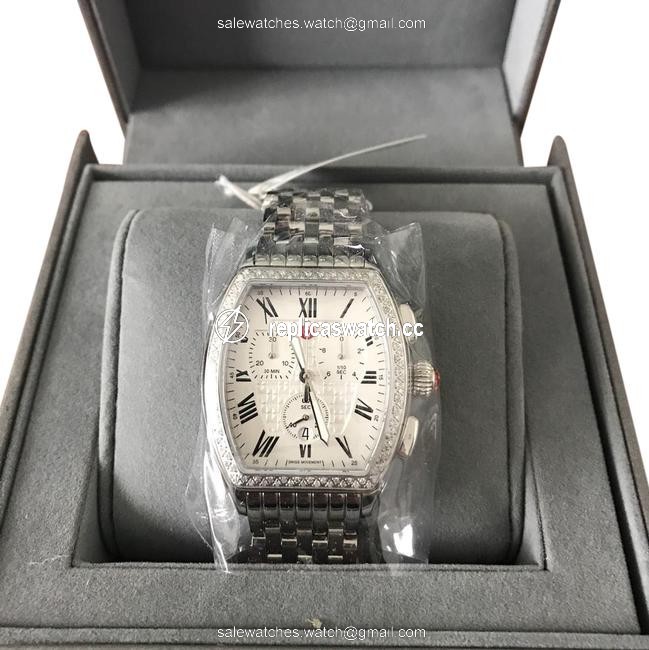 Michele Silver Stainless Steel Diamond Woman Watch Michele Silver Stainless Steel Diamond Woman Watch