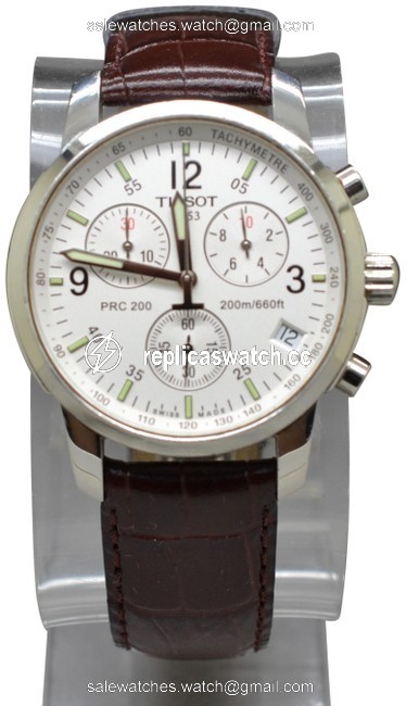Tissot Silver T-sport Prc 200 Quartz Leather Brand Mens Wrist Watch Tissot Silver T-sport Prc 200 Quartz Leather Brand Mens Wrist Watch