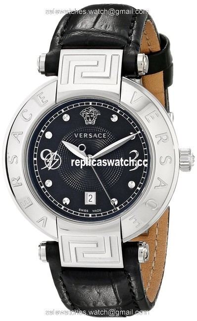 Versace Silver/Black Womens 68q99d009 S009 Reve Watch Versace Silver/Black Womens 68q99d009 S009 Reve Watch