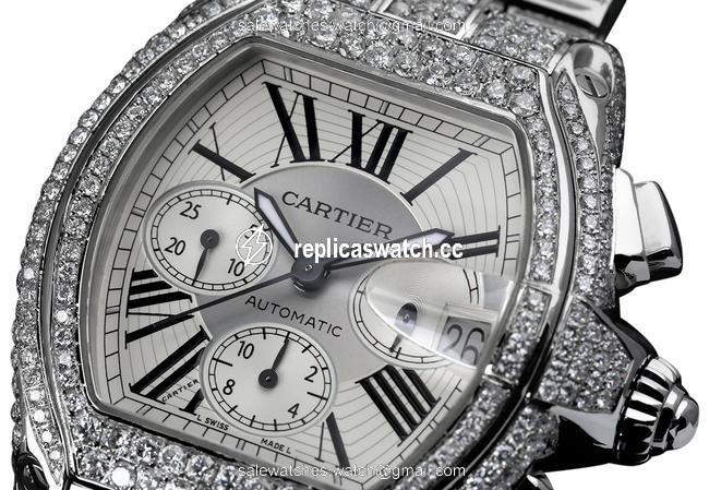 Cartier Steel XL Diamond Roadster W62020x6 White Dial Watch Cartier Steel XL Diamond Roadster W62020x6 White Dial Watch