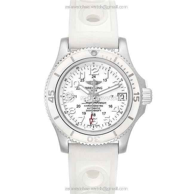 Breitling White Stainless Steel Superocean Ii Hurricane A17312 Womens Wristwatch 36 Mm Watch Breitling White Stainless Steel Superocean Ii Hurricane A17312 Womens Wristwatch 36 Mm Watch