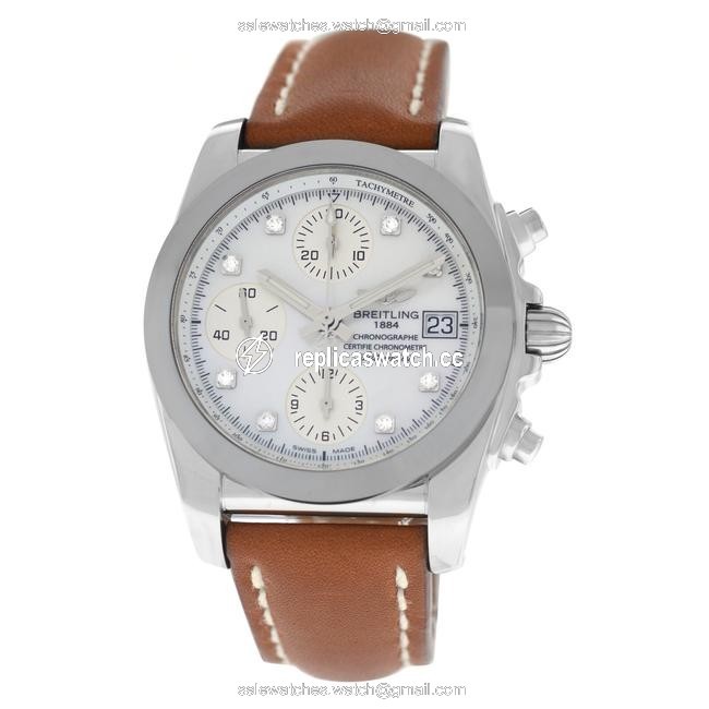 Breitling Silver Chronomat W1331012/A776-425x Diamond 38mm Tungsten Watch Breitling Silver Chronomat W1331012/A776-425x Diamond 38mm Tungsten Watch