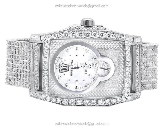 Breitling Stainless Steel XL Mens Custom Bentley Flying B A28362 Vs Diamond 32 Ct Watch Breitling Stainless Steel XL Mens Custom Bentley Flying B A28362 Vs Diamond 32 Ct Watch