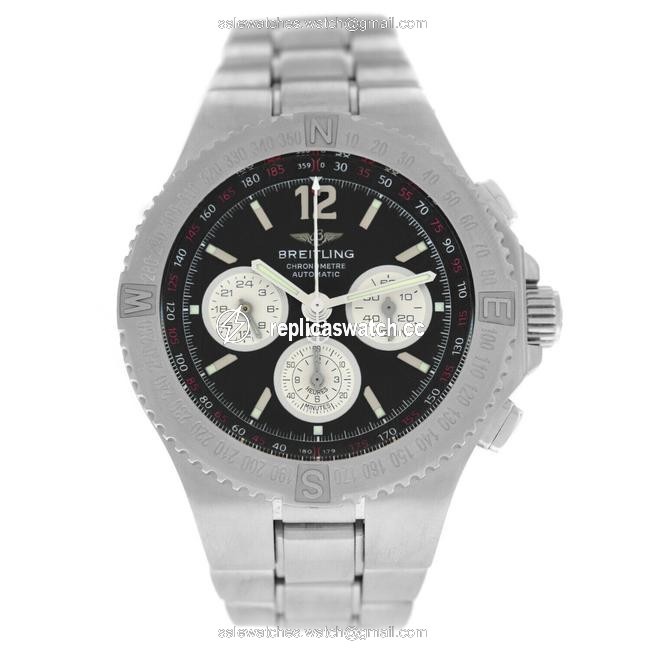 Breitling Silver Hercules A39363 Mens Stainless Steel 45mm Watch Breitling Silver Hercules A39363 Mens Stainless Steel 45mm Watch
