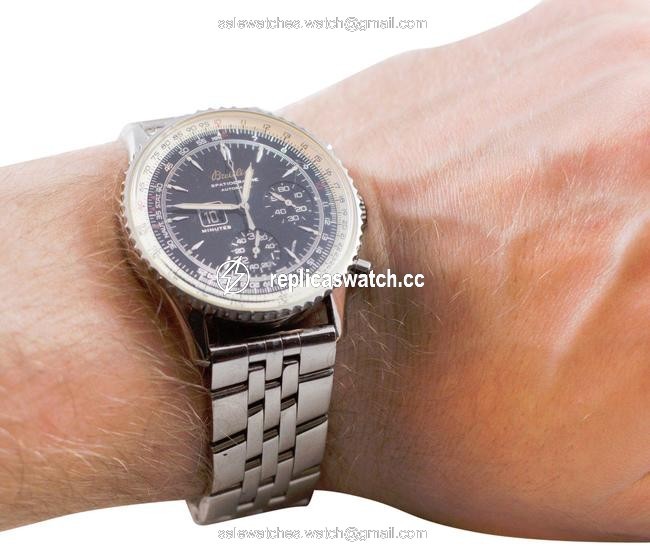Breitling Silver Spatiographe Montbrillant Navitimer 10 Min Chronograph Watch Breitling Silver Spatiographe Montbrillant Navitimer 10 Min Chronograph Watch