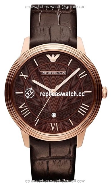 Emporio Armani Rose Gold Mens Brown Leather Tone Stainless Steel Ar1613 Watch Emporio Armani Rose Gold Mens Brown Leather Tone Stainless Steel Ar1613 Watch