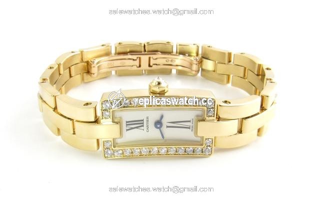 Cartier Yellow Gold 18k Diamond Ballerine Ladies Tank 2992 6216 Watch Cartier Yellow Gold 18k Diamond Ballerine Ladies Tank 2992 6216 Watch