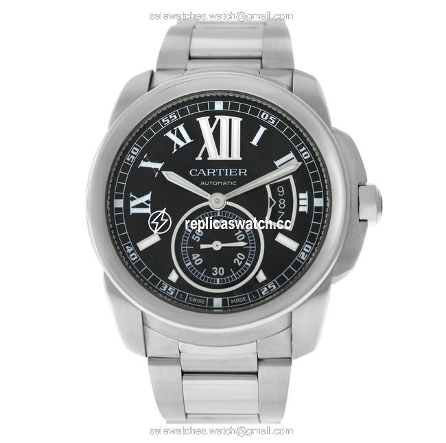 Cartier Silver Calibre De 3389 W7100016 Mens Steel Date 44mm Watch Cartier Silver Calibre De 3389 W7100016 Mens Steel Date 44mm Watch