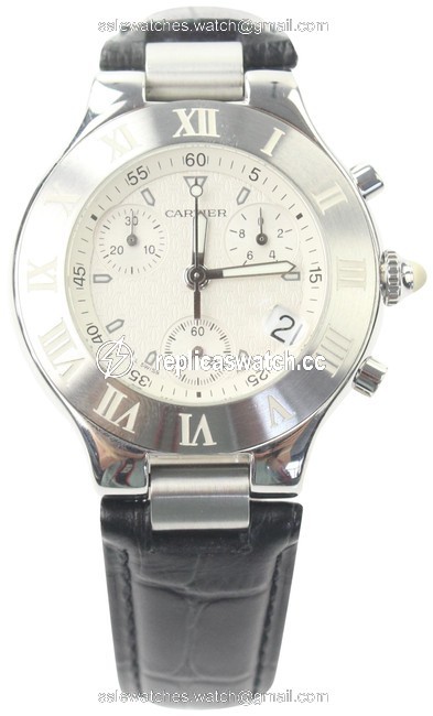 Cartier Silver Chronograph Watch Cartier Silver Chronograph Watch