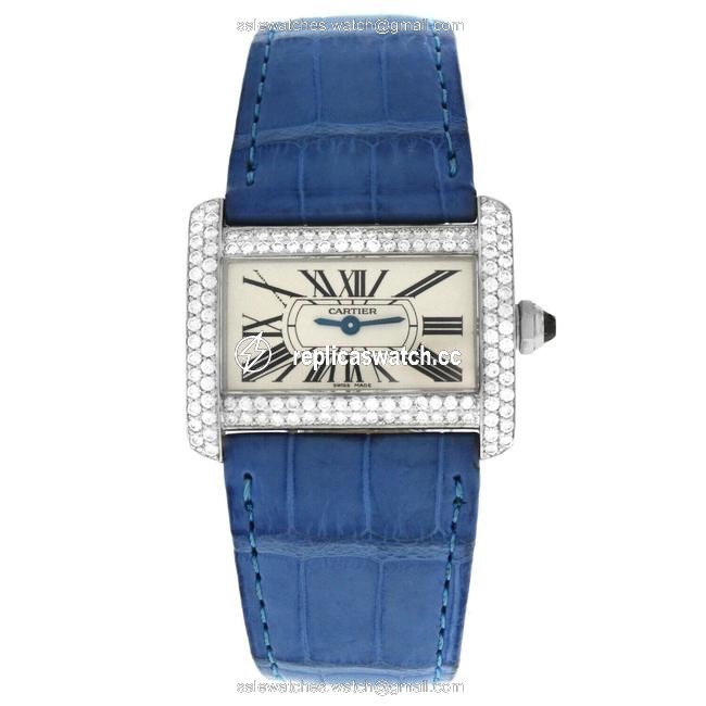 Cartier Silver Divan 2599 Ladies Diamond Stainless Steel Quartz 31mm Watch Cartier Silver Divan 2599 Ladies Diamond Stainless Steel Quartz 31mm Watch