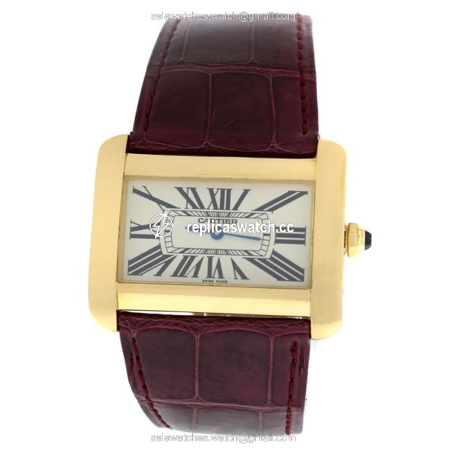 Cartier Gold Divan 2602 Unisex Large 18k Rose Quartz 38mm Watch Cartier Gold Divan 2602 Unisex Large 18k Rose Quartz 38mm Watch