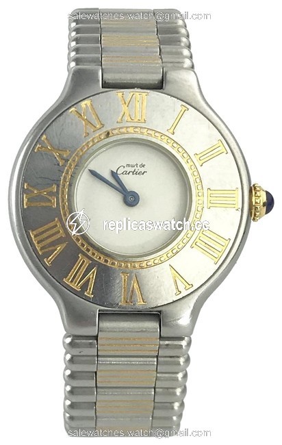 Cartier Silver and Gold Must De 21 Watch Cartier Silver and Gold Must De 21 Watch