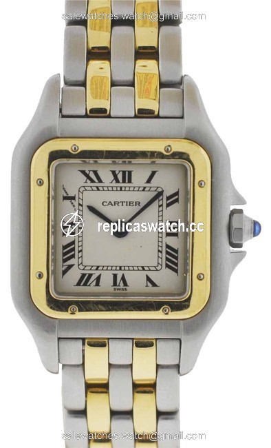 Cartier Silver and Gold Panthere 1120 Watch Cartier Silver and Gold Panthere 1120 Watch