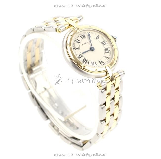 Cartier Silver and Gold Panthere Vendome Watch Cartier Silver and Gold Panthere Vendome Watch