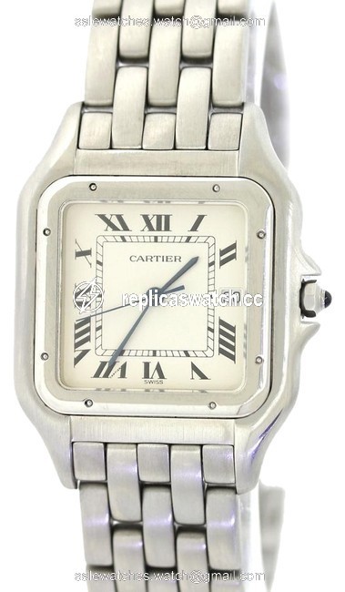 Cartier Stainless Steel Roman Panthere Quartz Silver Dial 32mm 1300 Watch Cartier Stainless Steel Roman Panthere Quartz Silver Dial 32mm 1300 Watch