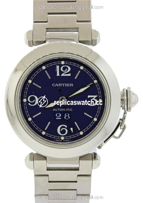 Cartier Stainless Steel Box Pasha C 35mm Big Date 2475 Navy With Watch Cartier Stainless Steel Box Pasha C 35mm Big Date 2475 Navy With Watch