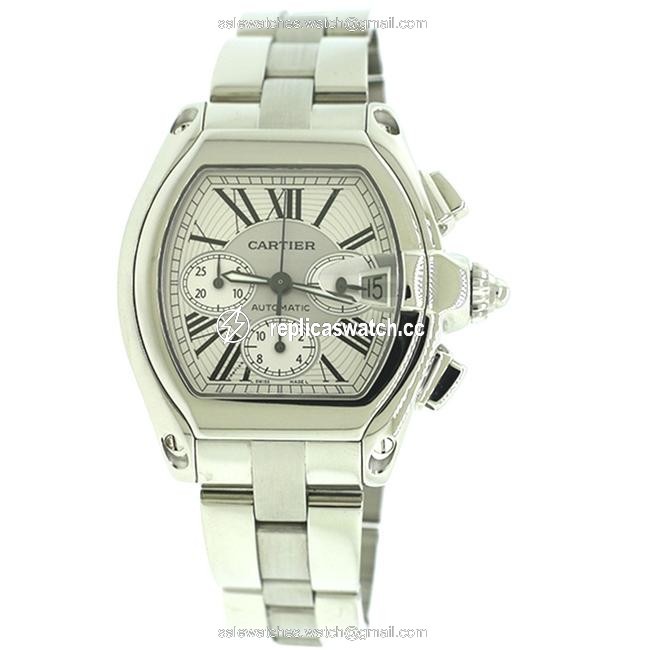 Cartier Stainless Steel Roman XL Roadster Chronograph Silver Dial Mens W62019x6 Watch Cartier Stainless Steel Roman XL Roadster Chronograph Silver Dial Mens W62019x6 Watch
