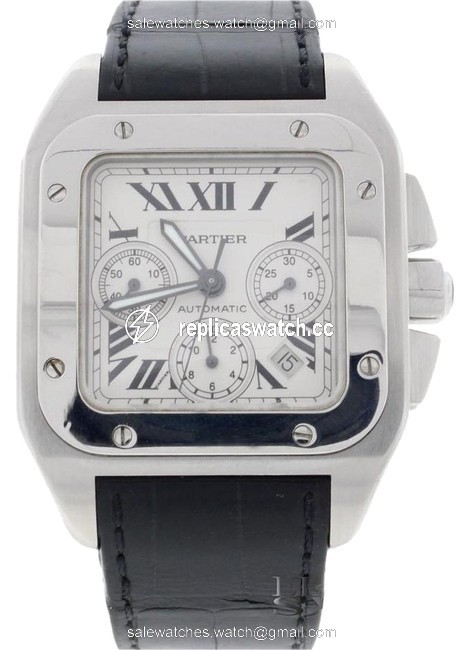 Cartier Box XL Santos 100 Chronograph Steel Mens W20090x8 Box&papers Watch Cartier Box XL Santos 100 Chronograph Steel Mens W20090x8 Box&papers Watch