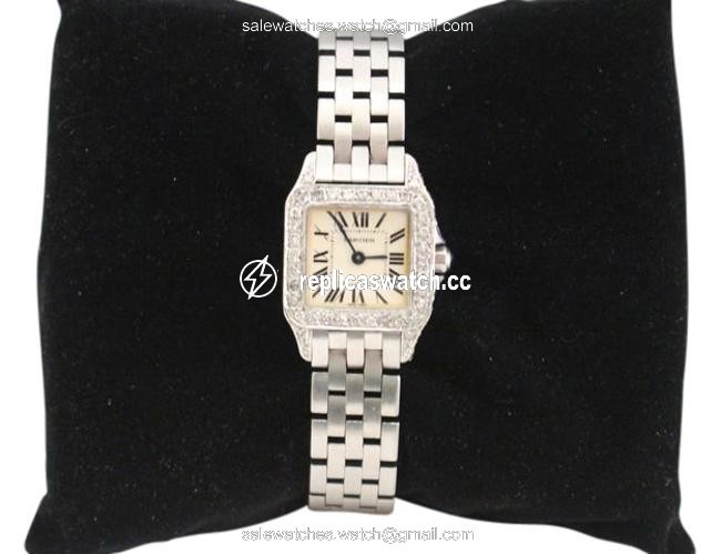 Cartier Silver Santos Demoiselle Stainless Steel Diamond Ladies Watch Cartier Silver Santos Demoiselle Stainless Steel Diamond Ladies Watch