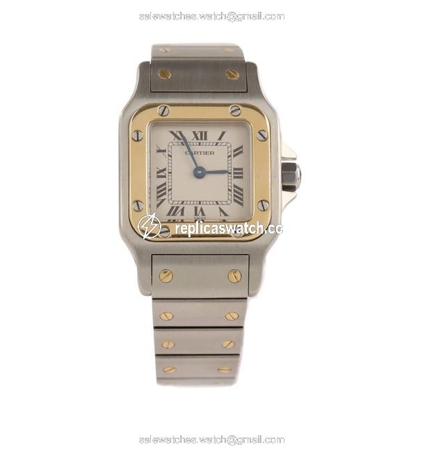 Cartier Silver Santos Galbee 1567 Stainless Steel Watch Cartier Silver Santos Galbee 1567 Stainless Steel Watch